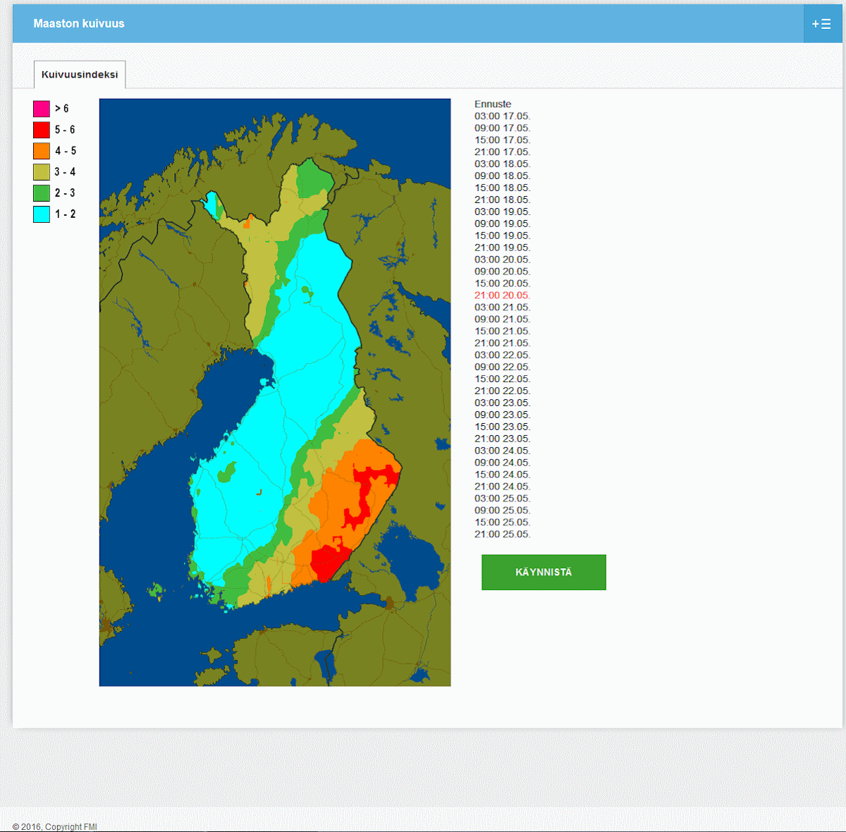 Ilmatieteen laitos – Suurpalojen mahdollisuus  Suomessa